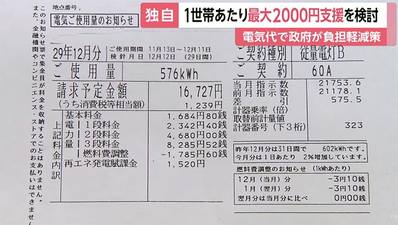 電気代支援策