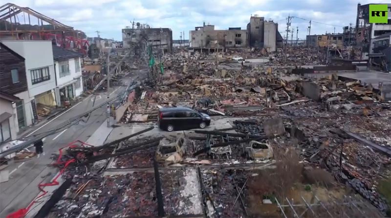 能登半島地震で焼失したおびただしい家屋