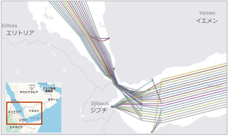 フーシ派海底ケーブル切断