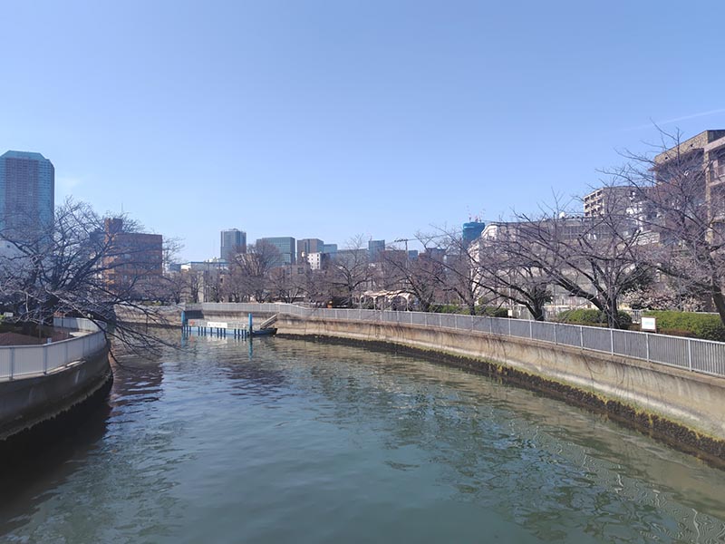 住宅街の川