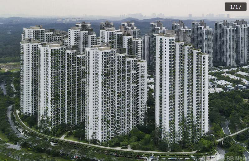 巨大なビルが立ち並ぶ中国のゴーストタウン