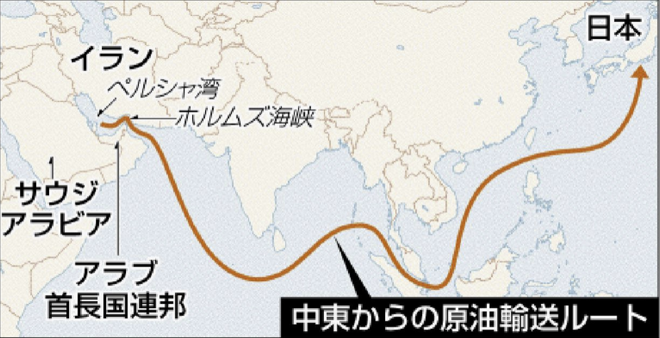 ホルムズ海峡経由の石油